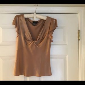 Bronze Satin flutter top